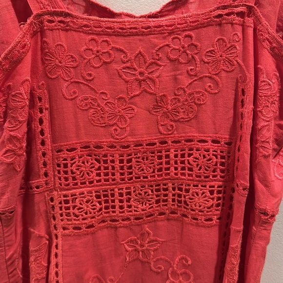 Anthropologie Yoana Baraschi Vibrant Red Embroidered Dress size 4 - Picture 7 of 7
